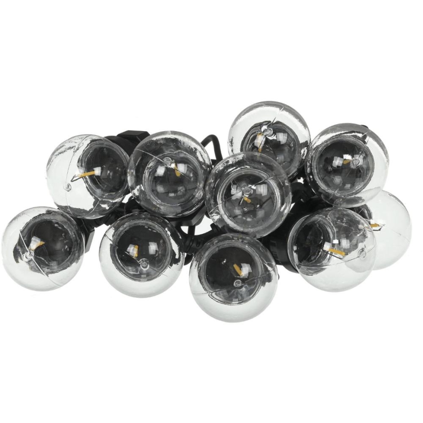 LED Väli dekoratiivne kett GARLAND G45 10xE27/230V 8m IP44 soe valge