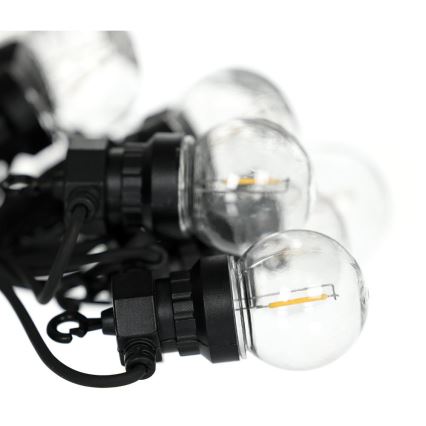 LED Väli dekoratiivne kett GARLAND G45 10xE27/230V 8m IP44 soe valge