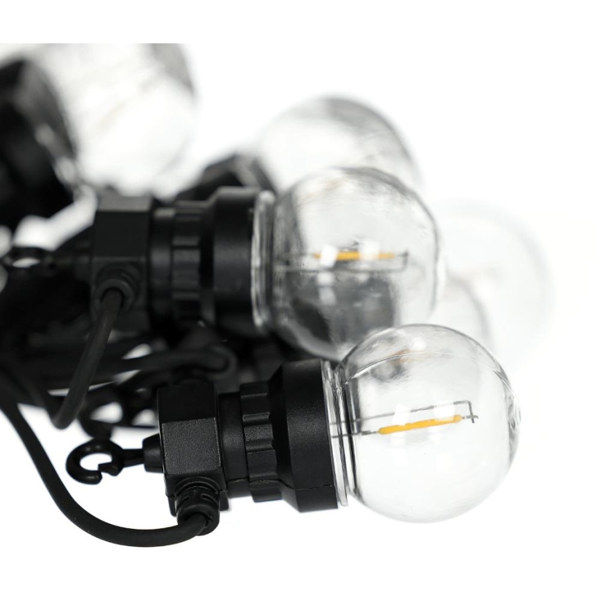 LED Väli dekoratiivne kett GARLAND G45 10xE27/230V 8m IP44 soe valge