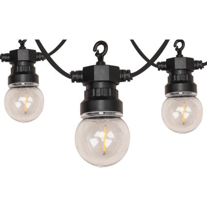 LED välistingimustes kasutatav dekoratiivne valguskett GIRLANDA G45 10xE27/230V 8m IP44 soe valge
