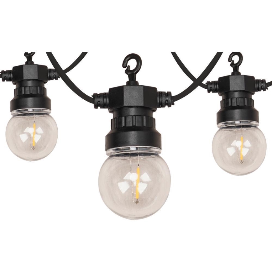LED välistingimustes kasutatav dekoratiivne valguskett GIRLANDA G45 10xE27/230V 8m IP44 soe valge