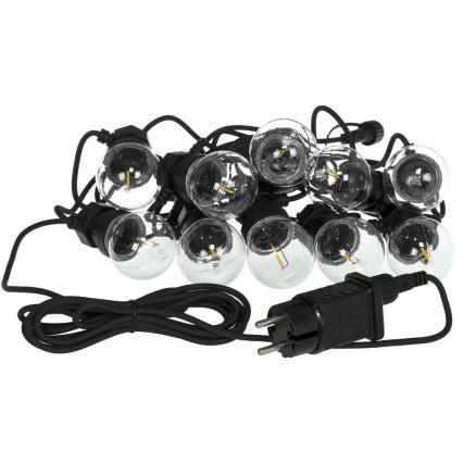 LED välistingimustes kasutatav dekoratiivne valguskett GIRLANDA G45 10xE27/230V 8m IP44 soe valge
