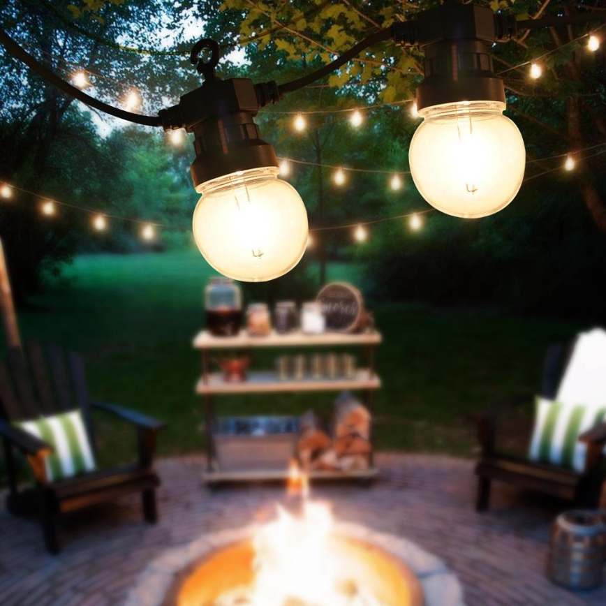 LED väljas kasutamiseks mõeldud dekoratiivne valguskett GIRLANDA G45 10xE27/230V 8m IP44 soe valge