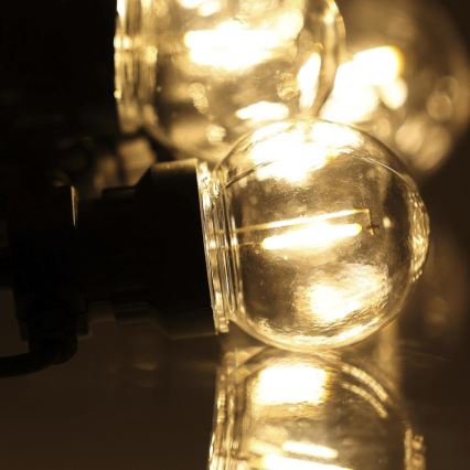 LED väljas kasutamiseks mõeldud dekoratiivne valguskett GIRLANDA G45 10xE27/230V 8m IP44 soe valge