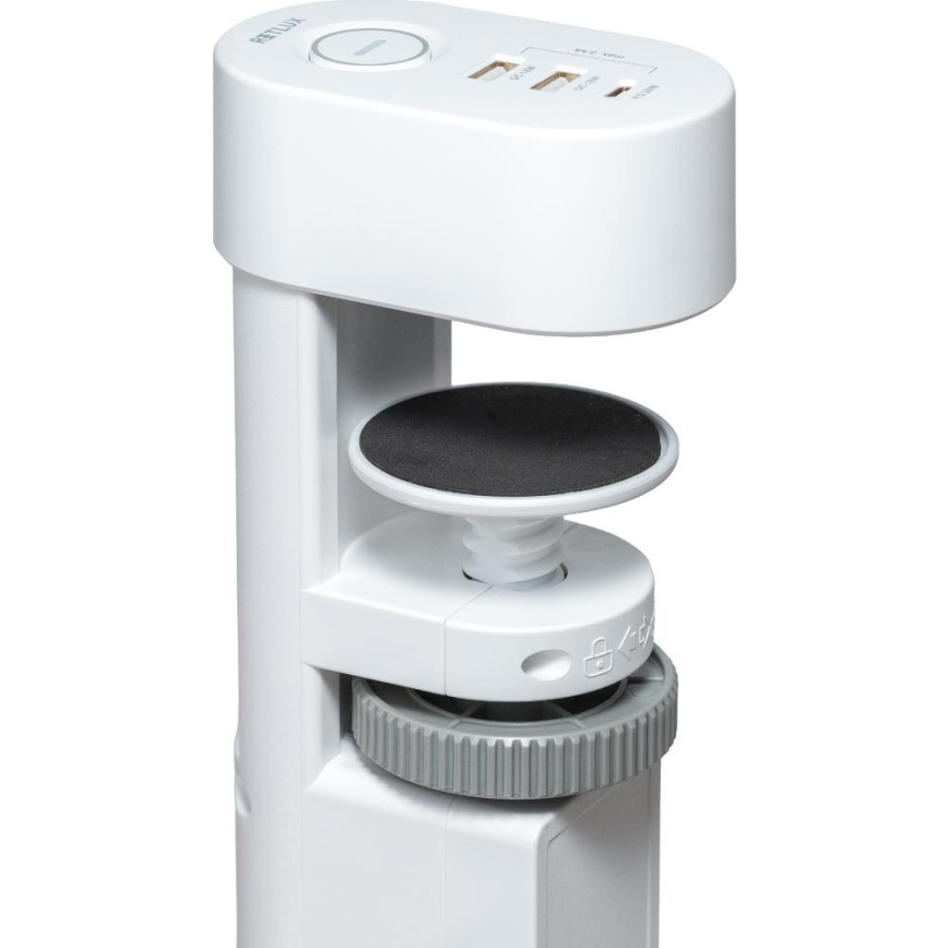 Lauakinnitusega pikendusjuhe 3 pistikupesaga E-tüüpi + 2xUSB-A + 1xUSB-C 1,5m valge