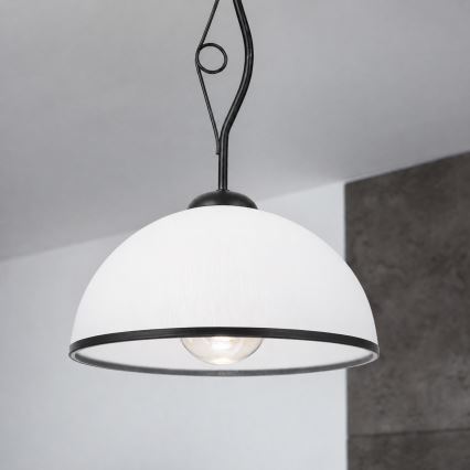RETRO-stiilis laelamp varrega, 1xE27/60W/230V, must/valge