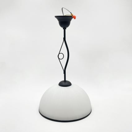 RETRO-stiilis laelamp varrega, 1xE27/60W/230V, must/valge
