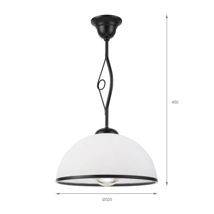 RETRO-stiilis laelamp varrega, 1xE27/60W/230V, must/valge