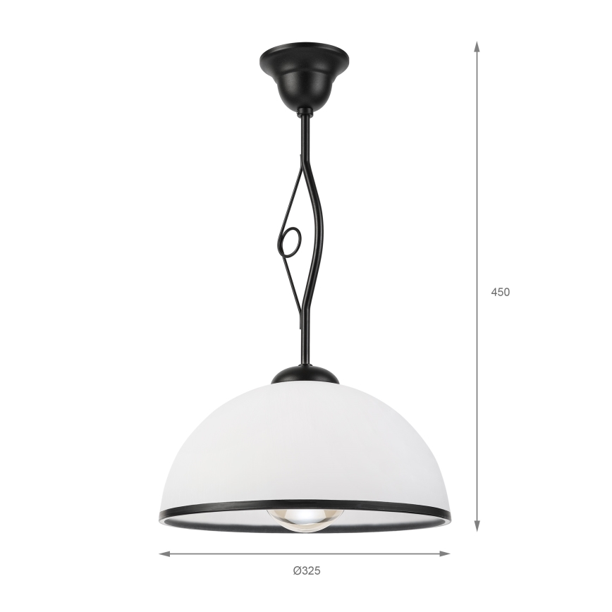 RETRO-stiilis laelamp varrega, 1xE27/60W/230V, must/valge