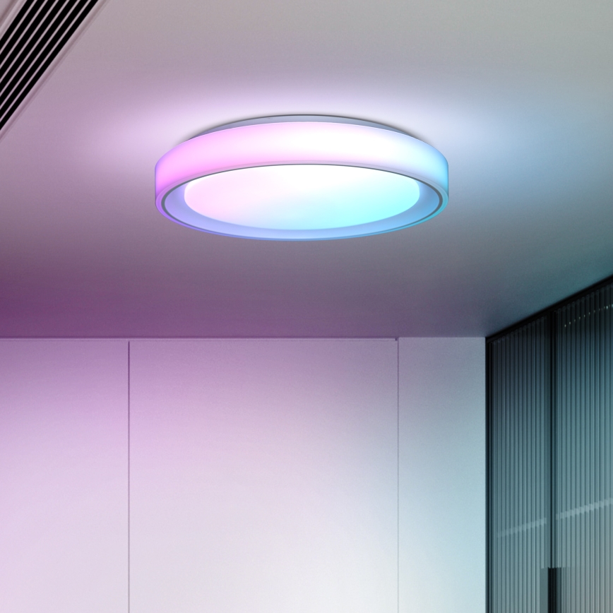 RGB LED Hämardatav laevalgusti FLOCO LED/30W/230V 3000-6500K + RGB/6W d. 40cm + kaugjuhtimispult