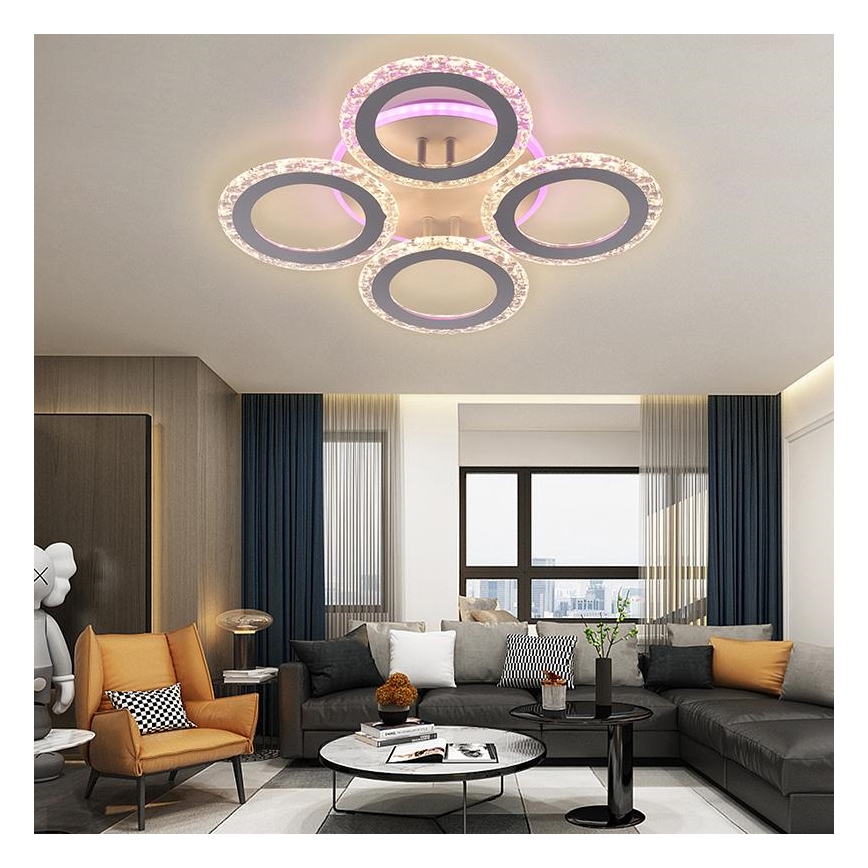 RGB LED Hämardatav pinnale kinnitatav lühter LED/55W/230V 3000-6500K + kaugjuhtimispult