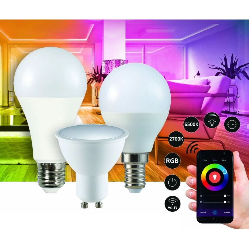 RGB LED Hämardatav pirn G45 E14/5,5W/230V 3000-6500K Wi-fi Tuya
