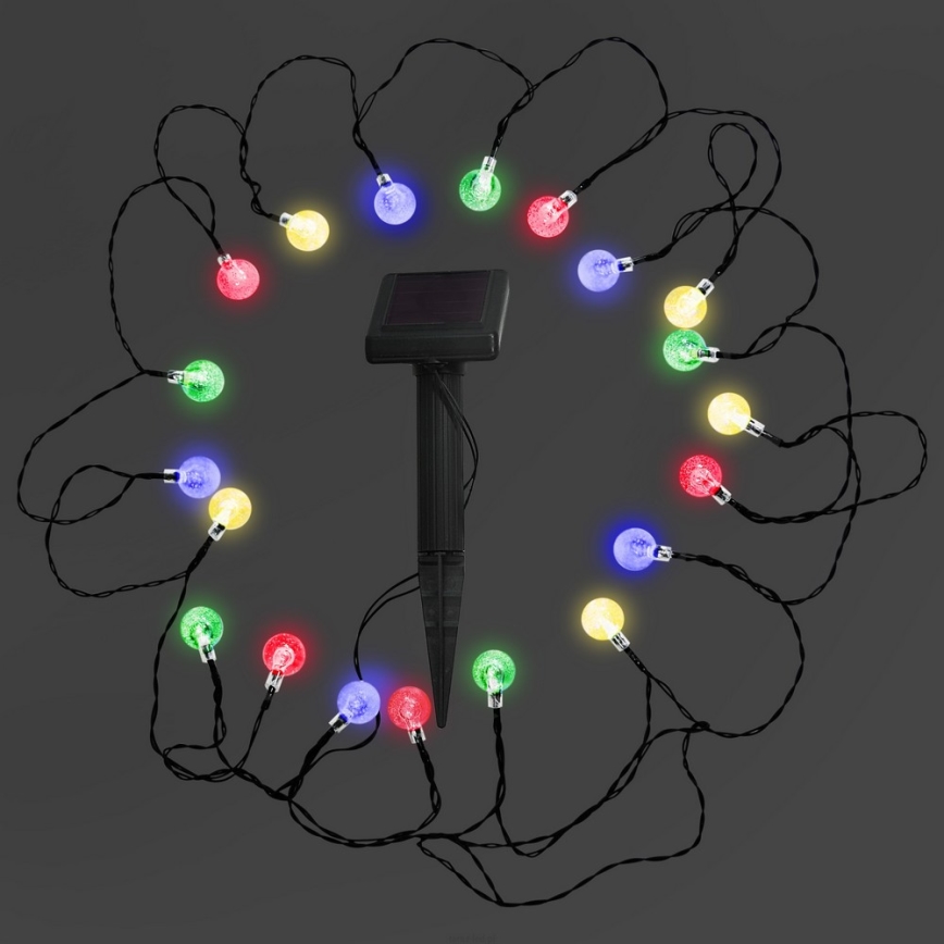 RGB LED Päikesepaneeliga valgusti 20xLED/1,2V 300 mAh IP44