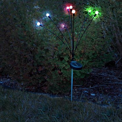 RGB LED Päikesepaneeliga valgusti FIORINI 8xLED/1,2V 600mAh IP44 must
