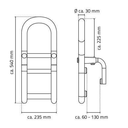 Ridder - vannikäepide 54x23,5 cm valge