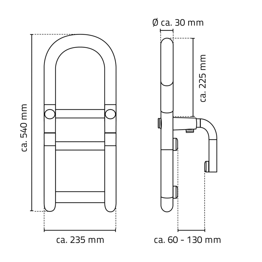 Ridder - vannikäepide 54x23,5 cm valge