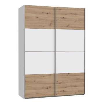 Riidekapp KARO 150x210 cm valge/artisan-tamm