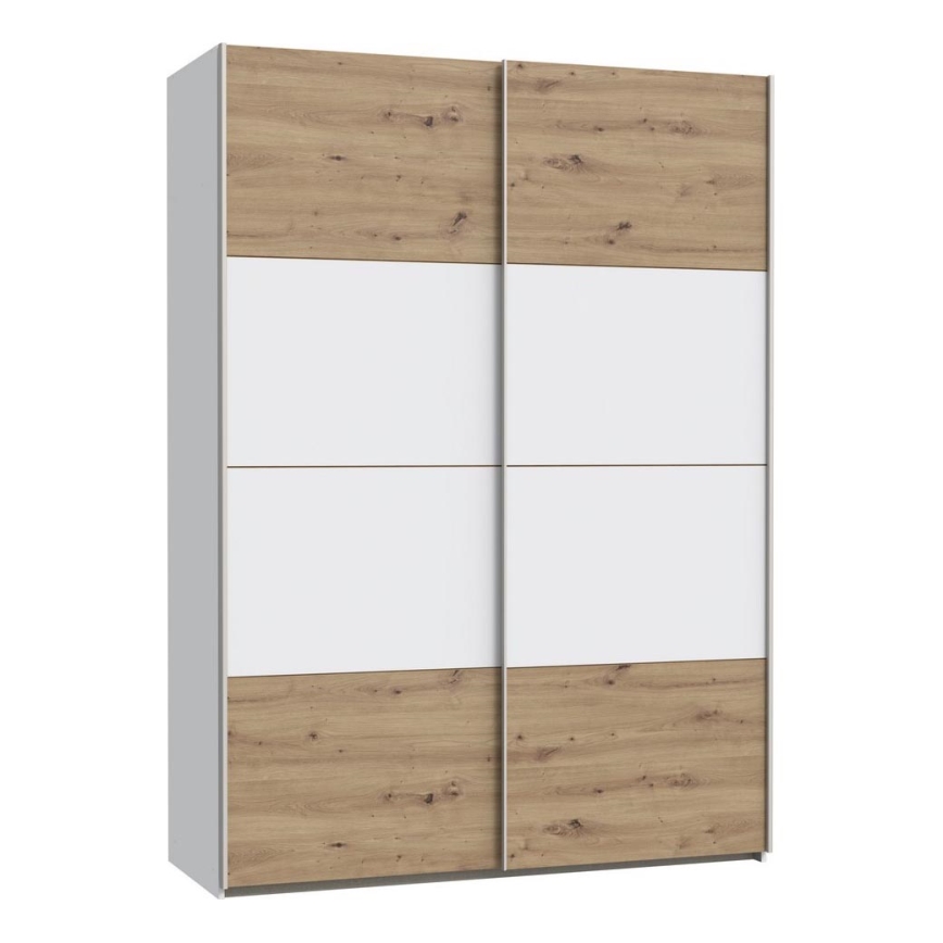 Riidekapp KARO 150x210 cm valge/artisan-tamm