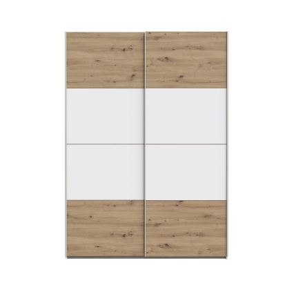 Riidekapp KARO 150x210 cm valge/artisan-tamm