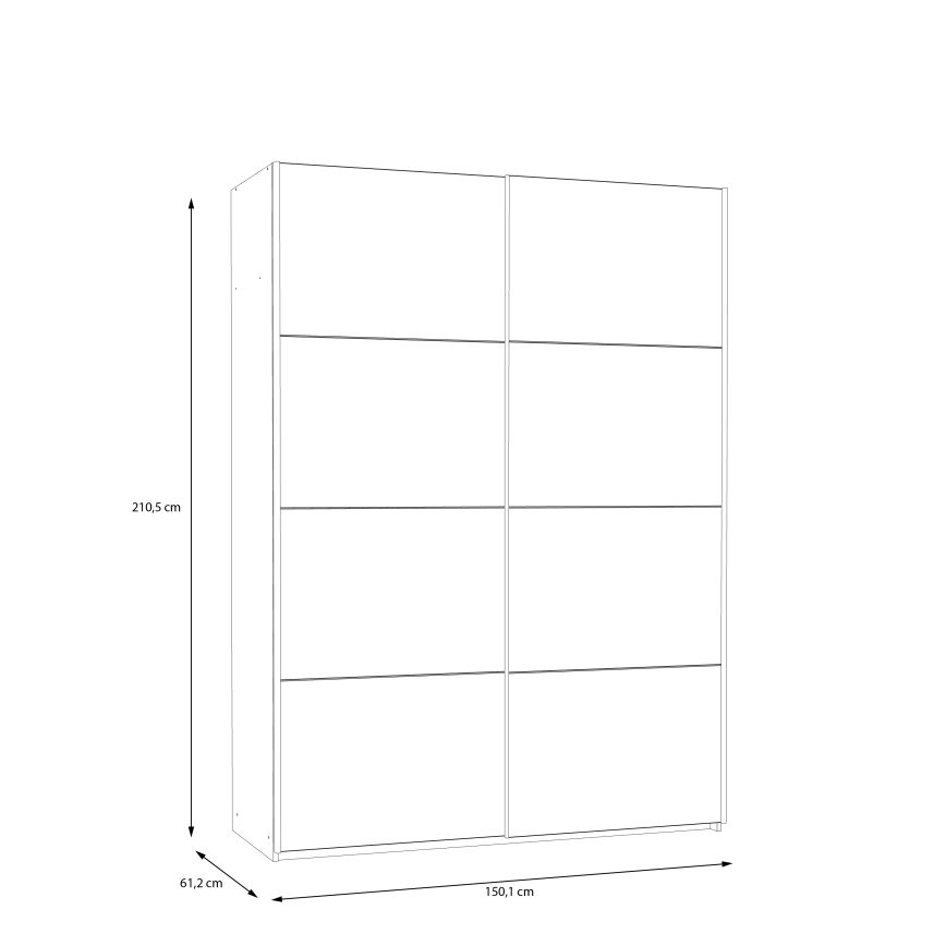 Riidekapp KARO 150x210 cm valge/artisan-tamm