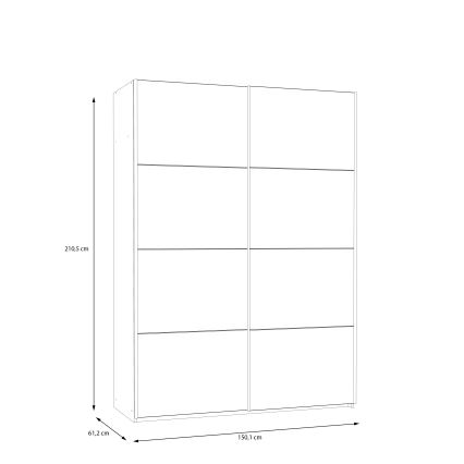 Riidekapp KARO 150x210 cm valge