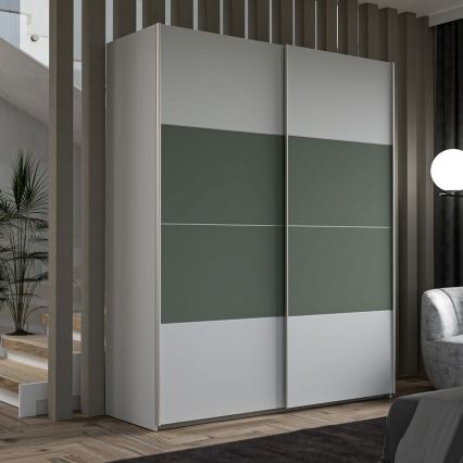 Riidekapp KARO 170x210 cm, hall/roheline