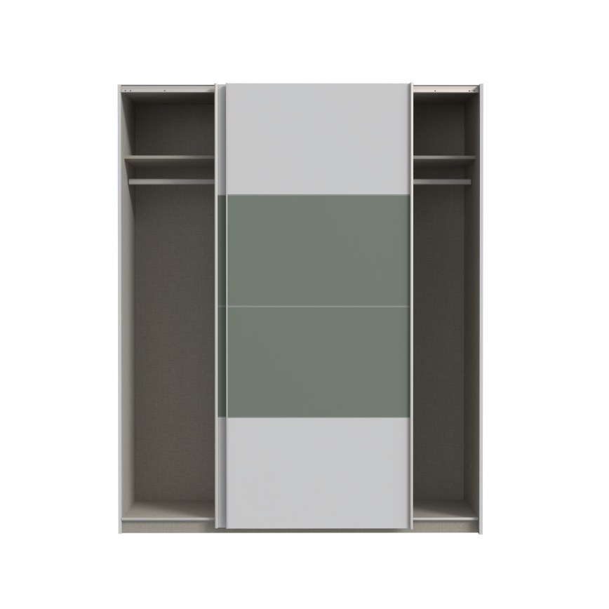 Riidekapp KARO 170x210 cm, hall/roheline