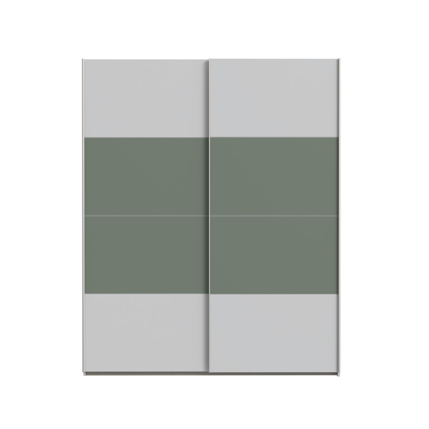 Riidekapp KARO 170x210 cm, hall/roheline