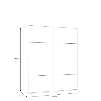 Riidekapp KARO 170x210 cm, hall/roheline