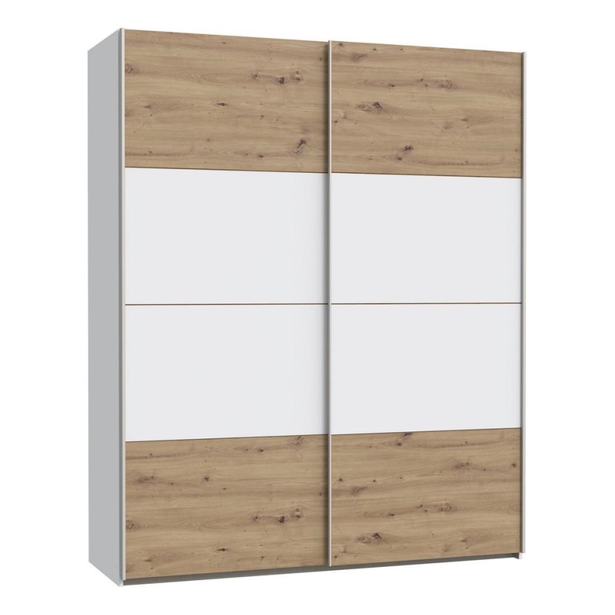 Riidekapp KARO 170x210 cm valge/artisani tamm