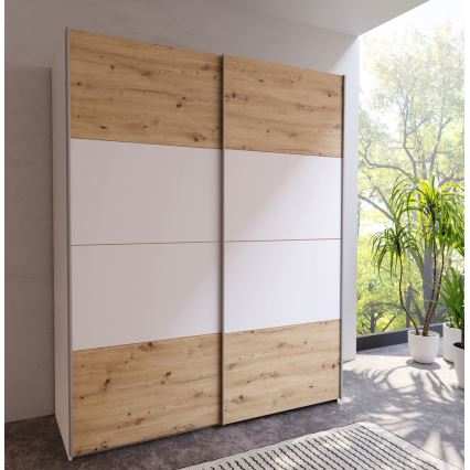 Riidekapp KARO 170x210 cm valge/artisani tamm