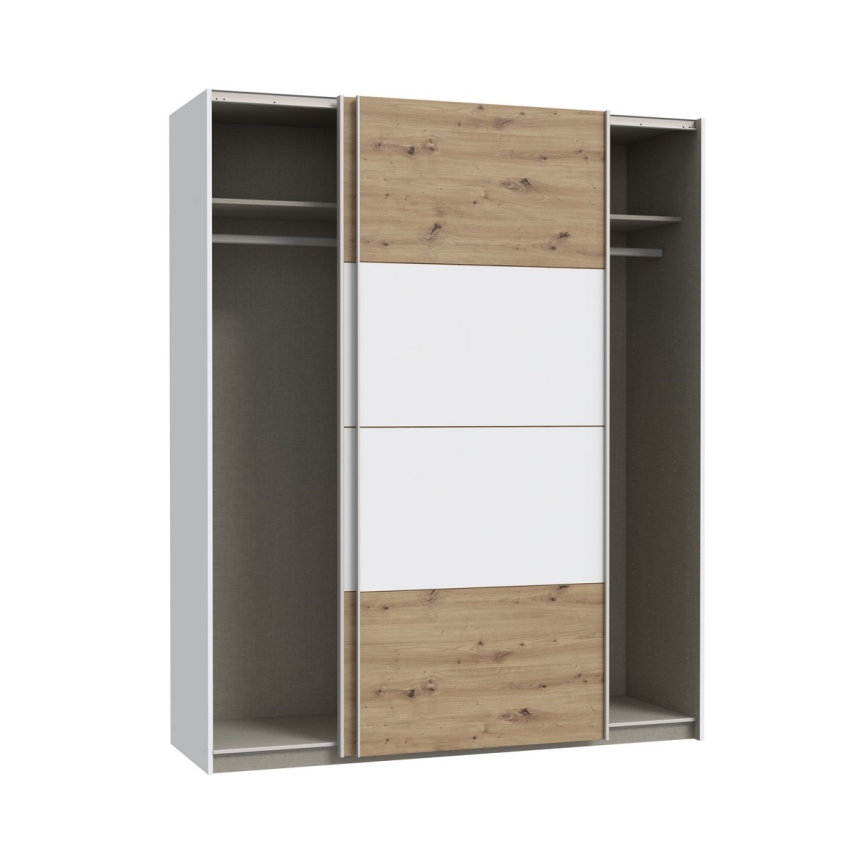 Riidekapp KARO 170x210 cm valge/artisani tamm