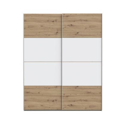 Riidekapp KARO 170x210 cm valge/artisani tamm