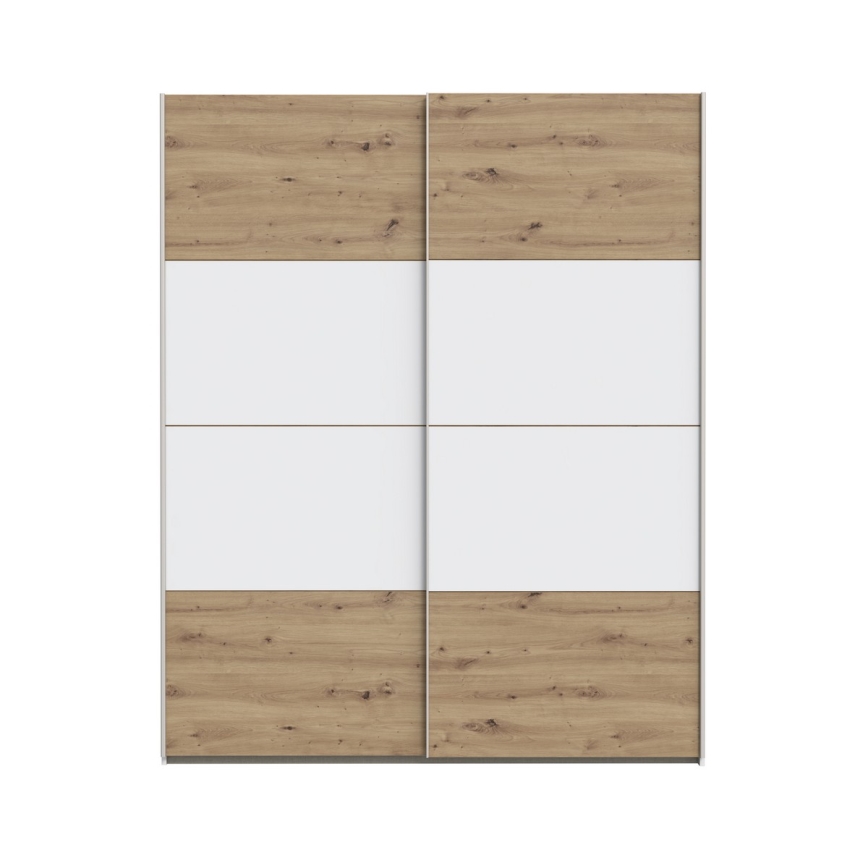 Riidekapp KARO 170x210 cm valge/artisani tamm