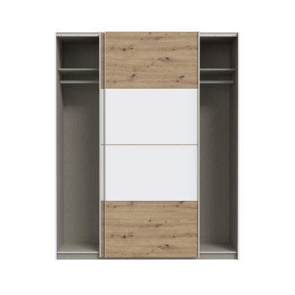 Riidekapp KARO 170x210 cm valge/artisani tamm
