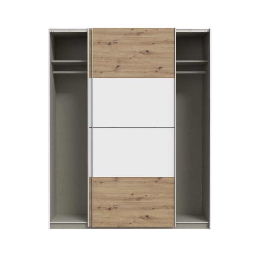 Riidekapp KARO 170x210 cm valge/artisani tamm