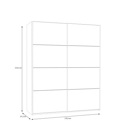 Riidekapp KARO 170x210 cm valge