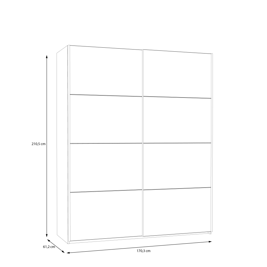 Riidekapp KARO 170x210 cm valge