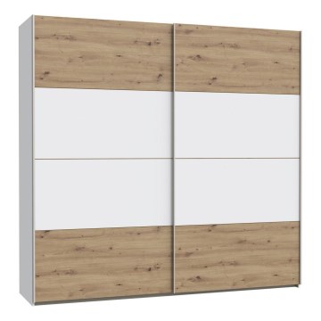 Riidekapp KARO 220x210 cm valge/artisan tamm