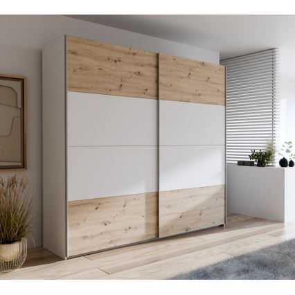 Riidekapp KARO 220x210 cm valge/artisan-tamm