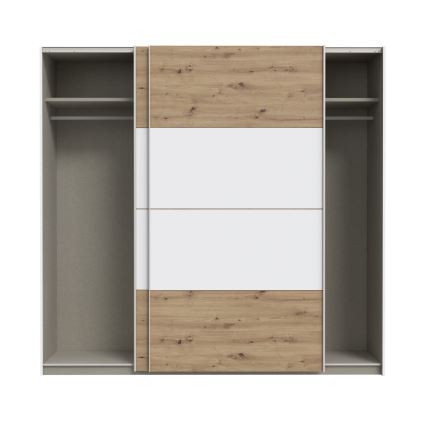 Riidekapp KARO 220x210 cm valge/artisan-tamm