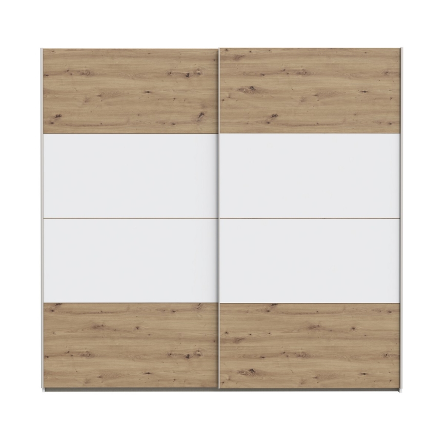 Riidekapp KARO 220x210 cm valge/artisan-tamm