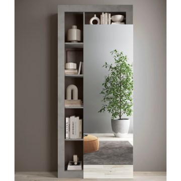 Riidekapp LENOR 91x209 cm valge/hall betoon