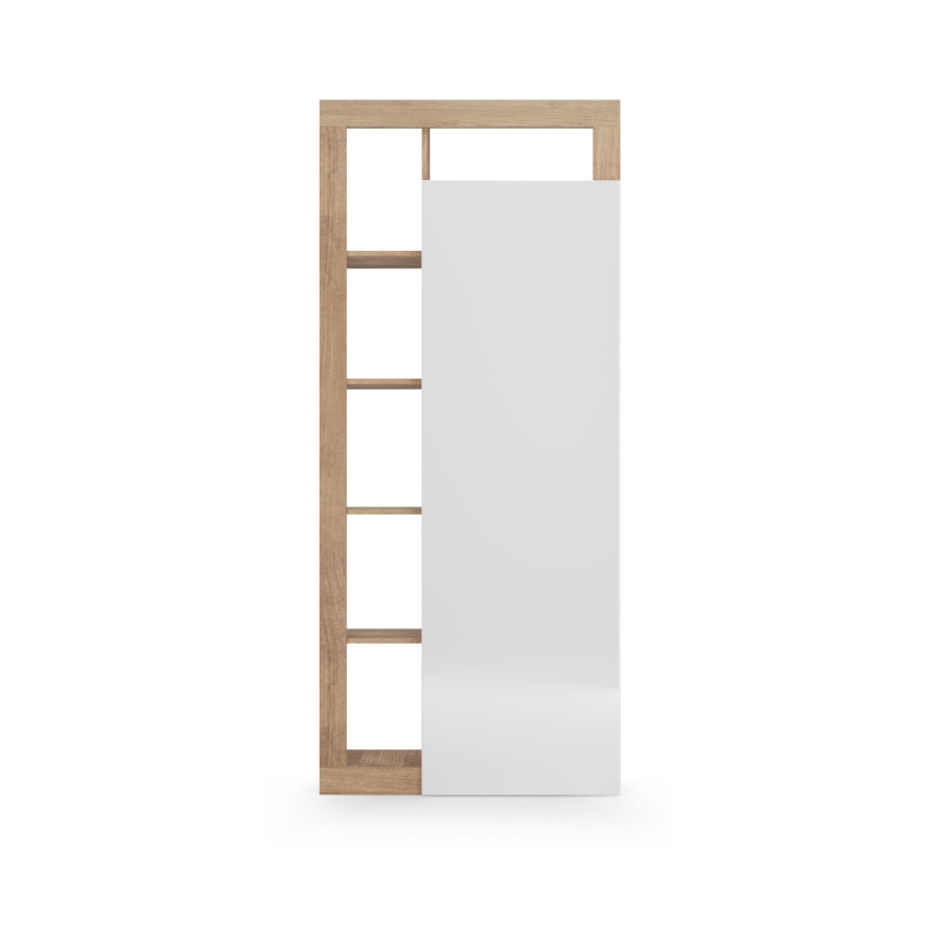 Riidekapp LENOR 91x209 cm valge/pruun