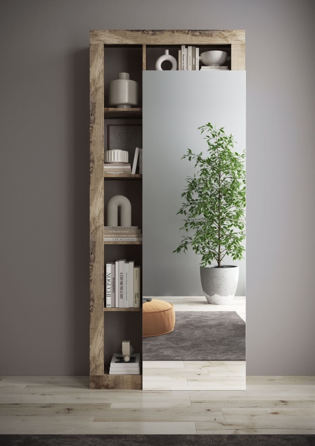 Riidekapp LENOR 91×209 cm valge/pruun