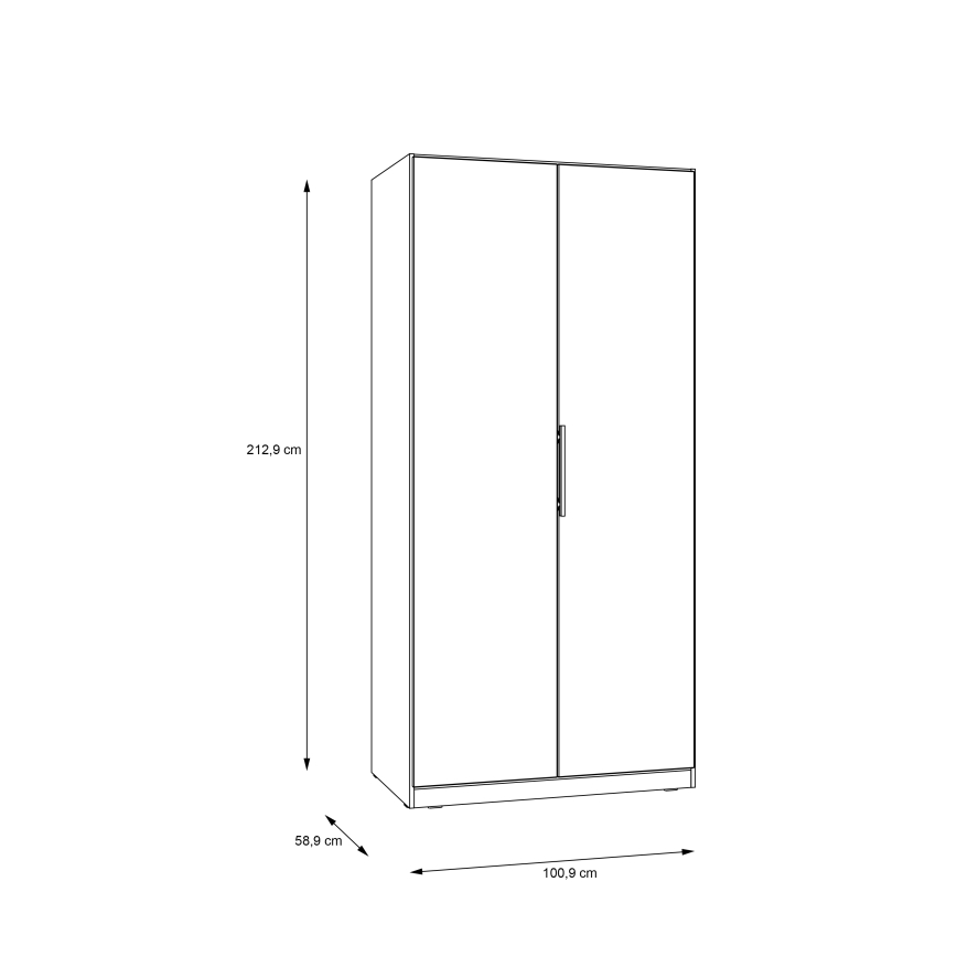 Riidekapp MARO 100x213 cm, artisan-tamm