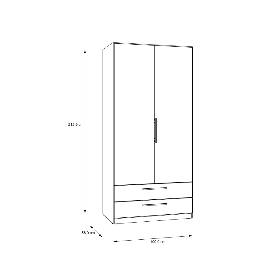 Riidekapp MARO 100x213 cm artisan tamm