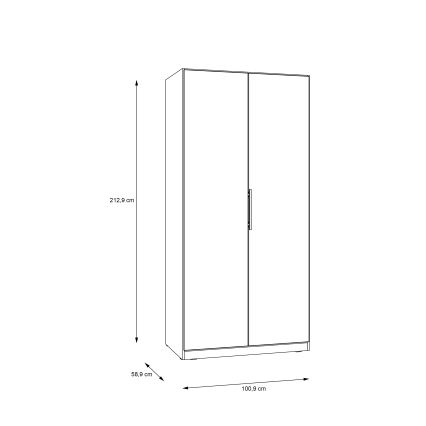 Riidekapp MARO 100x213 cm tamm artisan