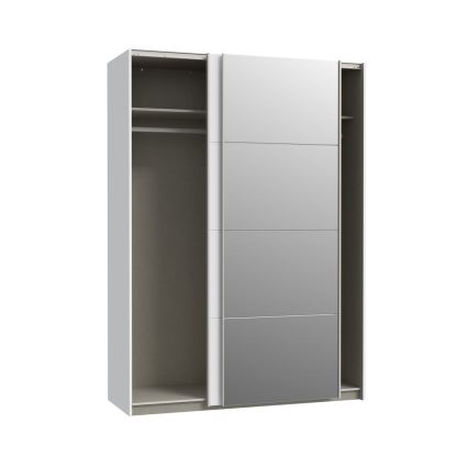 Riidekapp peegliga KARO 150x210 cm valge