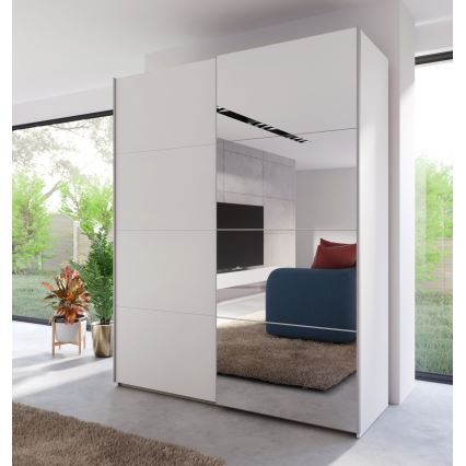 Riidekapp peegliga KARO 170x210 cm valge